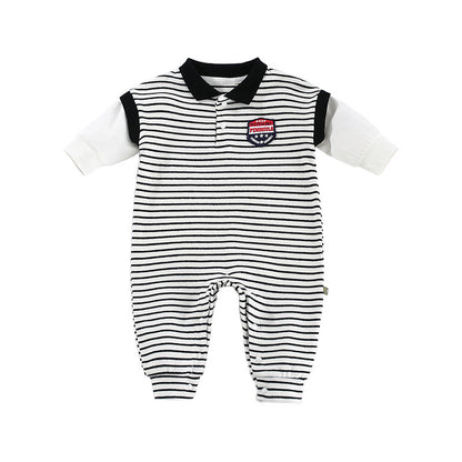 Baby Onesies Striped Male Baby Newborn Clothes Baby Autumn Clothes - Aura-Stores.com