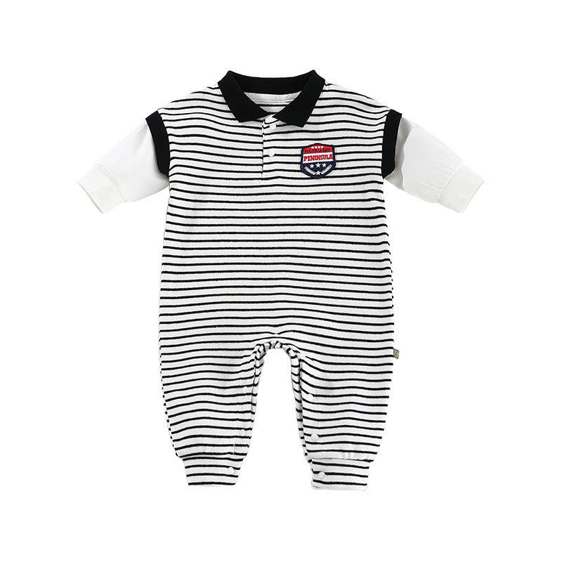 Baby Onesies Striped Male Baby Newborn Clothes Baby Autumn Clothes - Aura-Stores.com