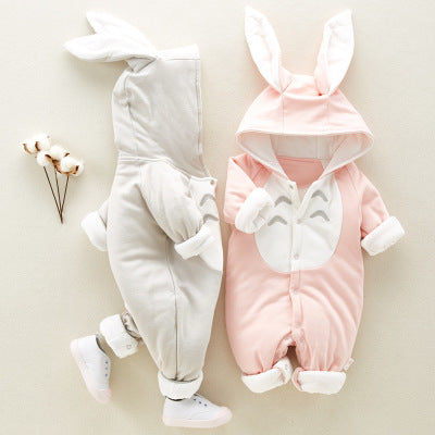 Baby jumpsuit for winter with bunny ears - Aura-Stores.com