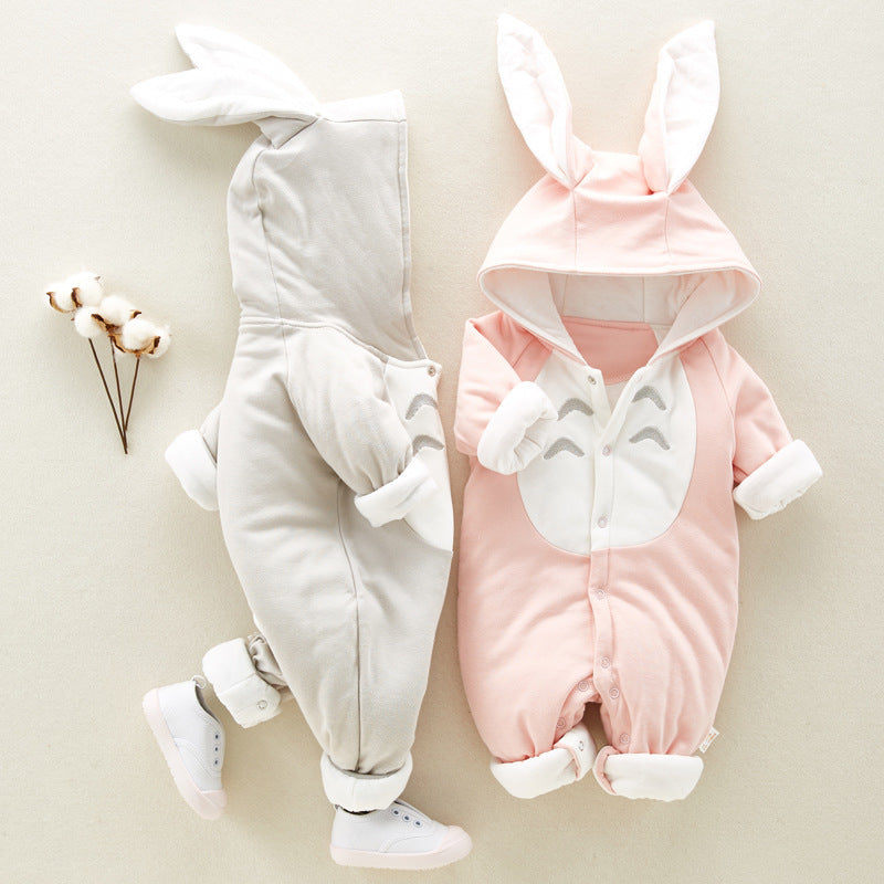 Baby jumpsuit for winter with bunny ears - Aura-Stores.com