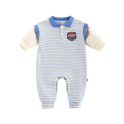 Baby Onesies Striped Male Baby Newborn Clothes Baby Autumn Clothes - Aura-Stores.com