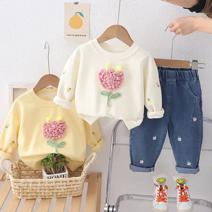 Autumn Baby Girls Clothes Children Boys Casual T-Shirt Pants 2Pcs/Sets Infant Outfits Toddler Costume Kids Clothing Sets