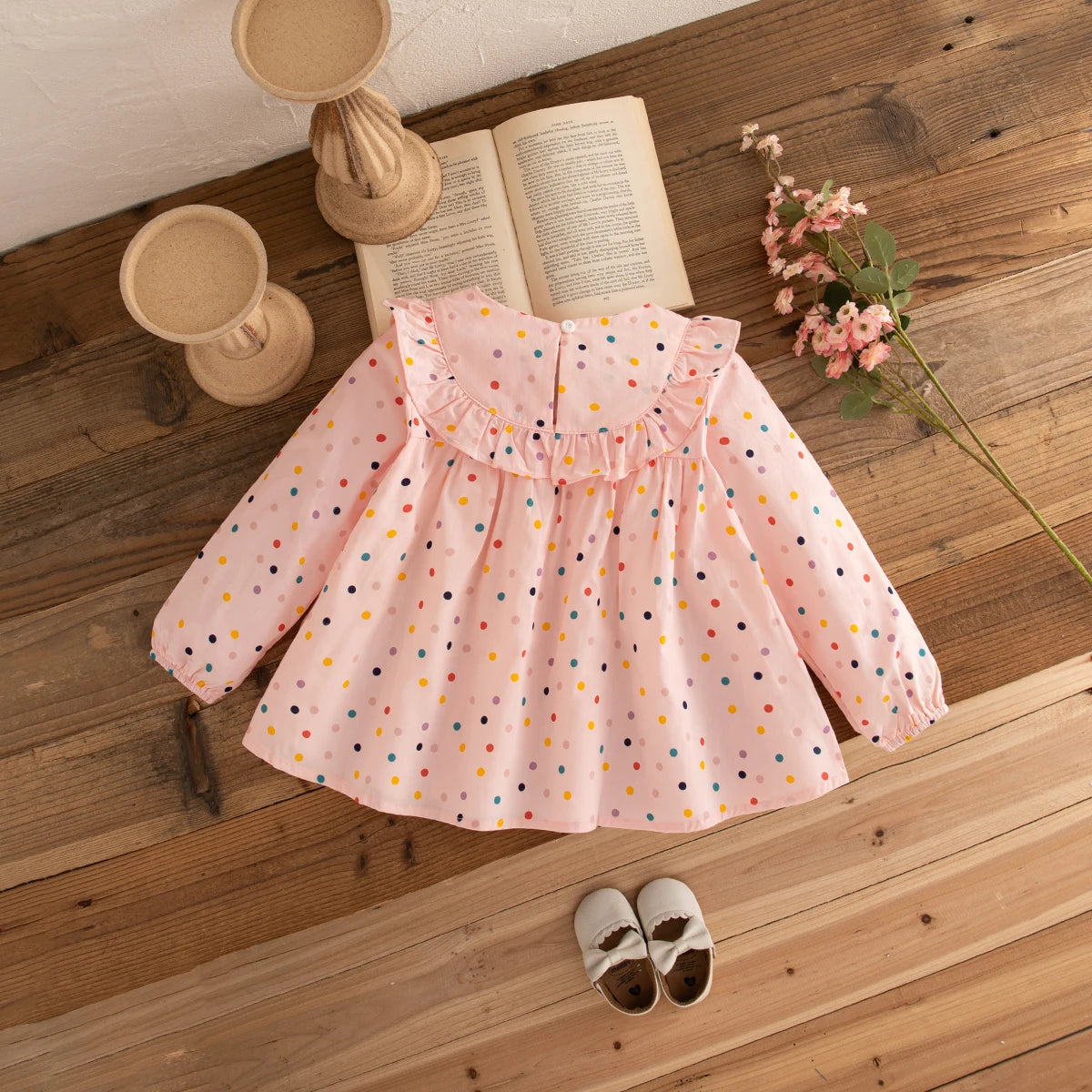 Autumn Baby Clothes Girl Long Sleeved New Round Neck Children Clothes Sweet Flower Embroidery Fashion Girl Tops
