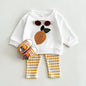 Autumn Baby Girls Suit Children's Clothing 0-3Y Infant Toddler Boys Sets Long Sleeved Baby Clothes Soft Fruit Pattern Pullover