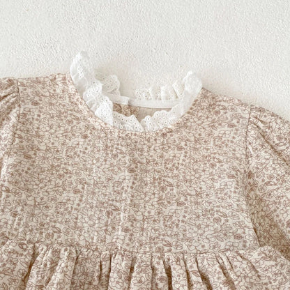 Autumn new 0-3 year old baby clothing for girls and babies, lace printed long sleeved skirts, bags, fart clothes