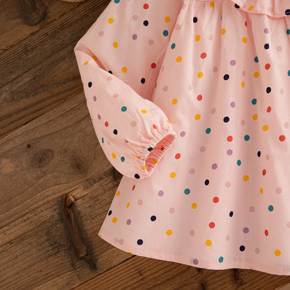 Autumn Baby Clothes Girl Long Sleeved New Round Neck Children Clothes Sweet Flower Embroidery Fashion Girl Tops
