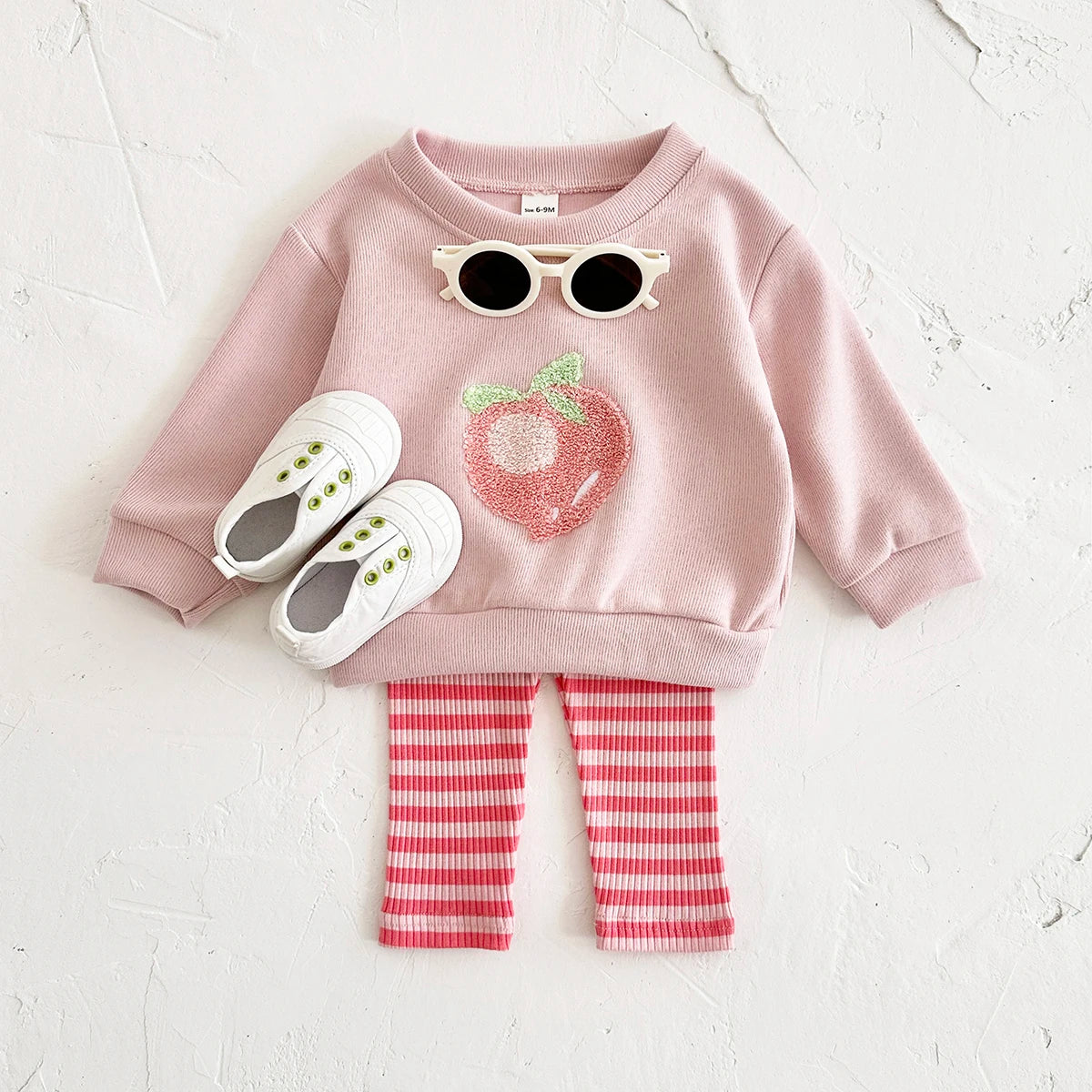 Autumn Baby Girls Suit Children's Clothing 0-3Y Infant Toddler Boys Sets Long Sleeved Baby Clothes Soft Fruit Pattern Pullover